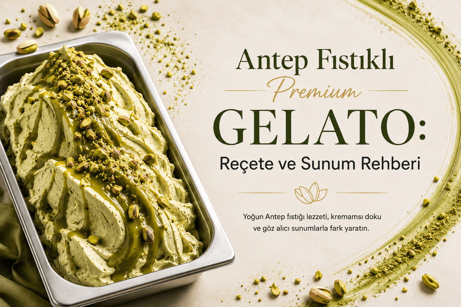 Antep Fıstıklı Premium Gelato: Reçete ve Sunum Rehberi